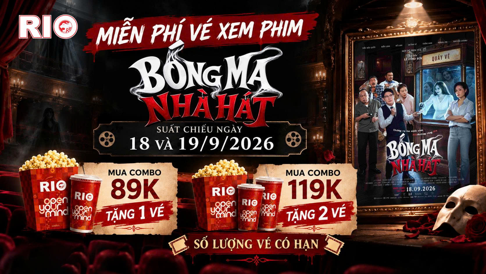  TẶNG VÉ XEM PHIM BÓNG MA NHÀ HÁT TẠI RIO CINEMAS!👻